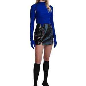 KOURH Faux Leather Mini Skirt